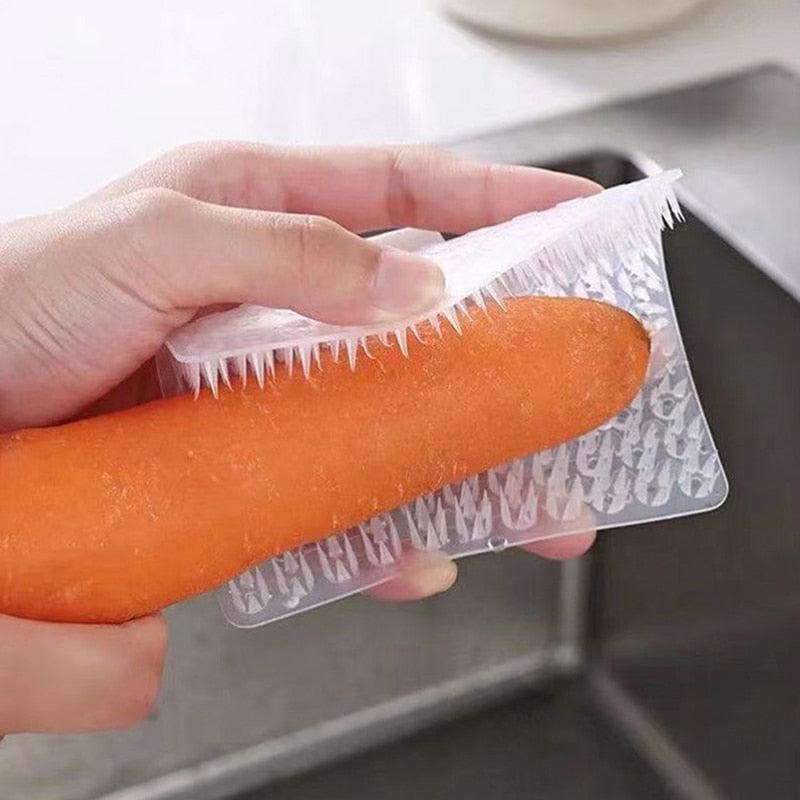 Kitchen Cleaning Tool - Silicone Dish Scrubber Crevice Brush | Household Fruit and Vegetable Clean Brush | Cleaning Accessories