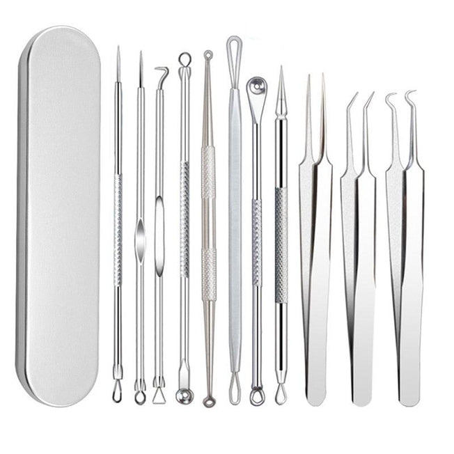 Stainless Steel Acne Needle Set for Face | Blackhead Remover Tool with Box | Acne Extraction Tools Kit for Beauty Salon or Household | 8 pcs / 11 pcs Set