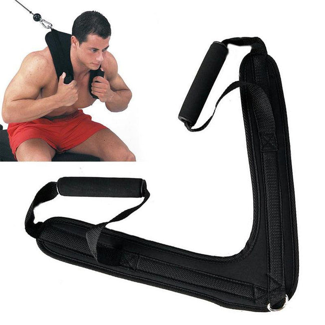 Fitness Abdominal Crunch Straps | V-Shaped Drag Handle Exercise Pulling Harness | Shoulder Strap Belt for Gym Fitness Equipmen
