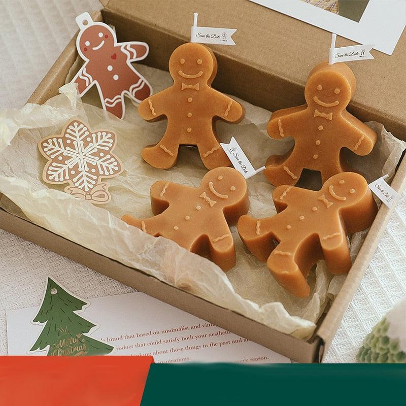 Gingerbread Man Aromatherapy Scented Candle Creative Festive Christmas Atmosphere Small Ornament Candle Decorations