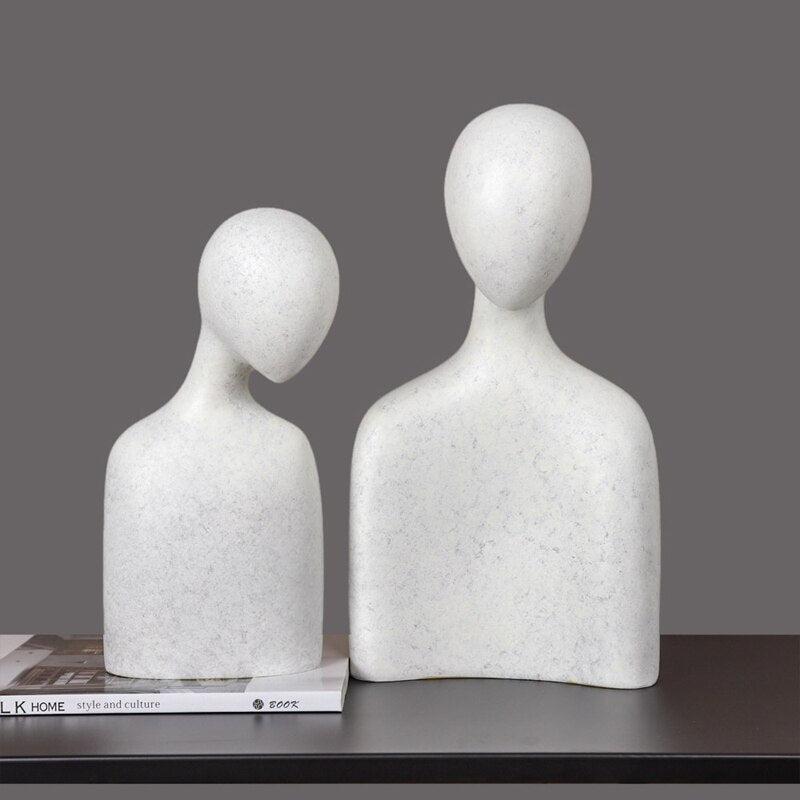 Nordic Minimal Couple Sculpture | Modern Mini Ornament for Living Room Decoration & Home Office Desk Accessories