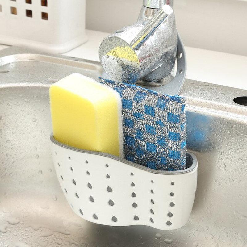 Kitchen Organizer - Adjustable Snap Sink Sponge Holder | Hanging Drain Basket | Kitchen Gadgets