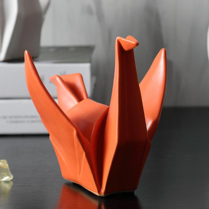 Creative Modern Bird Statues | Abstract Ceramic & Enamel Origami Bird Sculptures