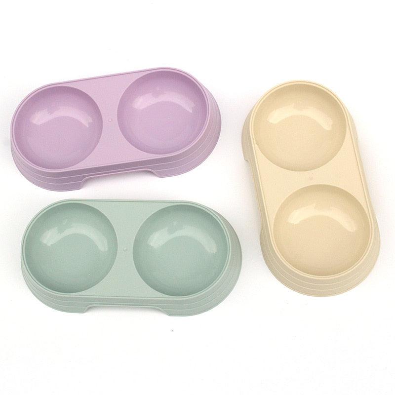 Pet Plastic Bowls | Durable Food & Water Dish Bowl Set for Cats and Dogs | Feeding & Watering Accessories