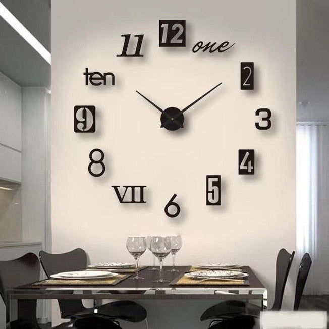 3D Roman Numeral Acrylic Mirror Wall Clock Sticker | Fashion DIY Quartz Clocks Watch | Home Decoration Living Room Stickers