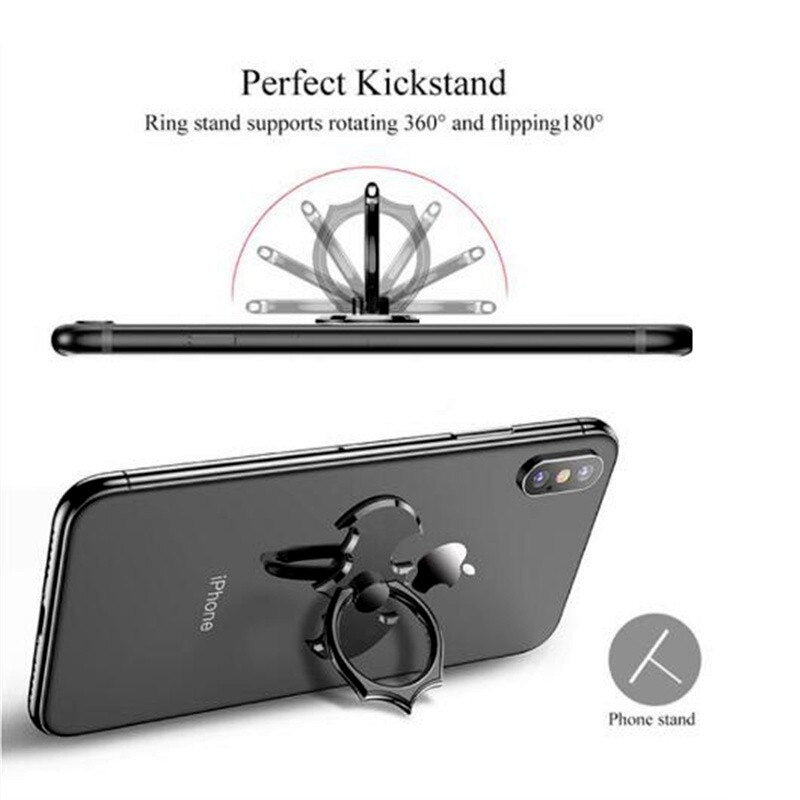 Universal 360 Degree Rotation Bat Metal Mobile Smartphone Ring Grip Finger Holder | Secure Grip & Stand for Mobile Phones in Multiple Colors