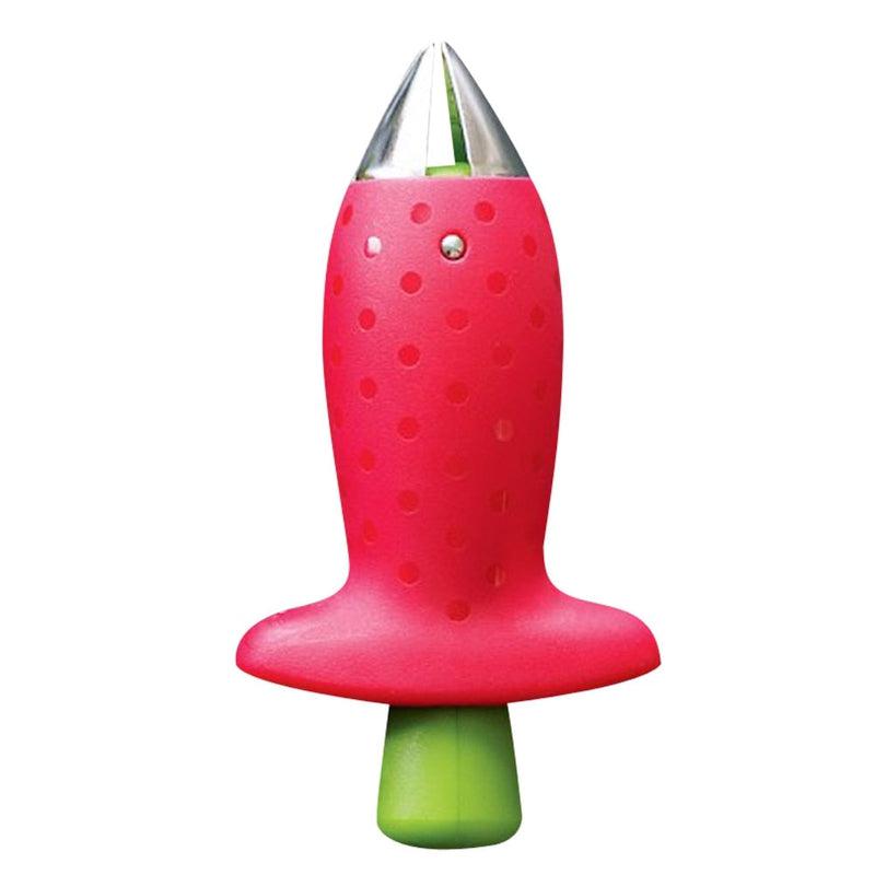 Metal Strawberry Huller - Tomato Stalks Remover with Plastic Fruit Leaf Knife | Kitchen Gadget Tool