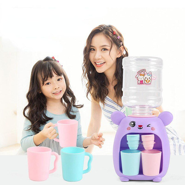 Mini Children Dual Water Dispenser Toy | Cute Pink & Blue Simulation Kitchen Toy for Cold / Warm Water, Juice & Milk