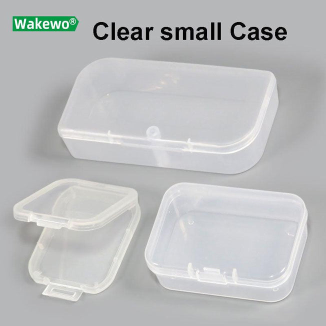 WAKEWO Small Clear Transparent Box | Compact Storage Solution for Memory Cards, SIM Cards, Earphones | Durable, Portable Design | Versatile Compatibility