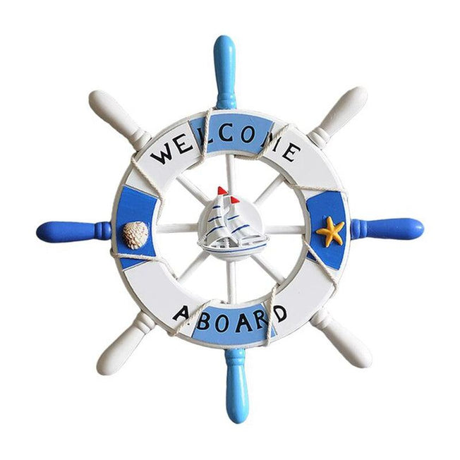Decorative Nautical Boat Steering Wheel Wall Decor | Steering Model Marine Theme Adornment | Home Decor Showpiece