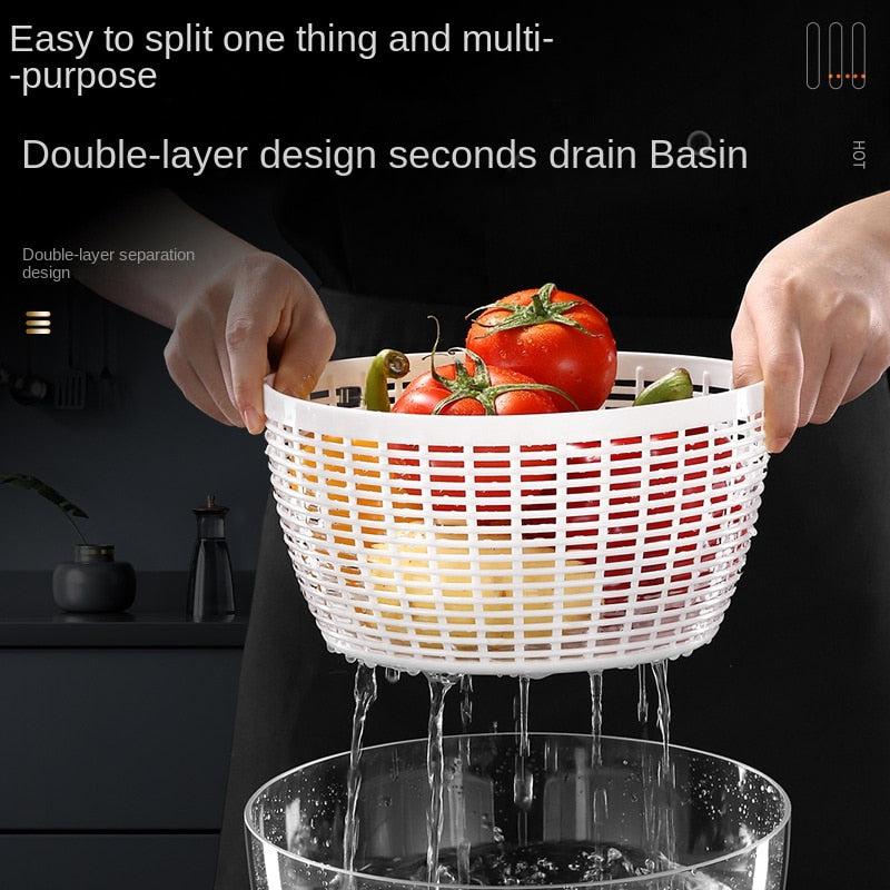 Vegetable Dehydrator Electric Quick Cleaning Dryer | Fruit and Vegetable Dry and Wet Separation | Draining Salad Spinner | Home Gadget