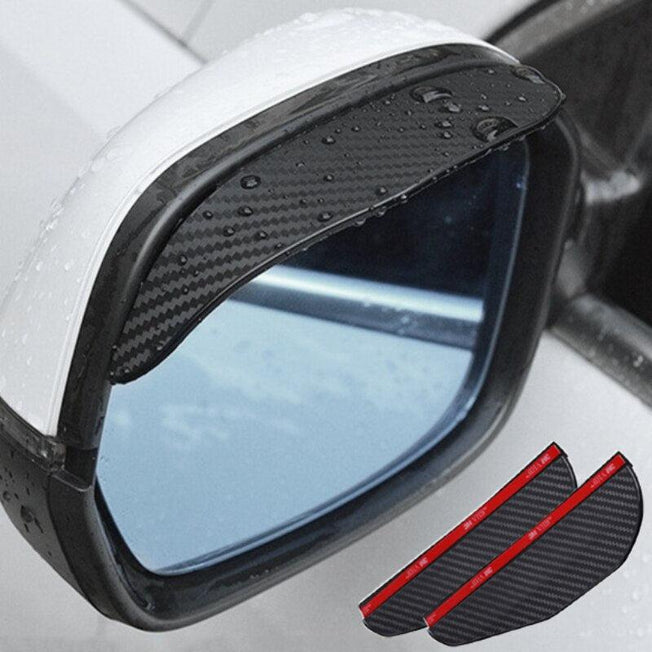 Universal Car Rear View Mirror Rain Cover | Carbon Fiber Sun Visor Eyebrow for Side View Mirrors | Auto Accessories