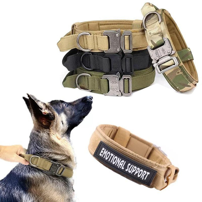 Tactical Police Dog Collar Adjustable, Durable Nylon for Medium & Large Breeds | Ideal for Walking & Training