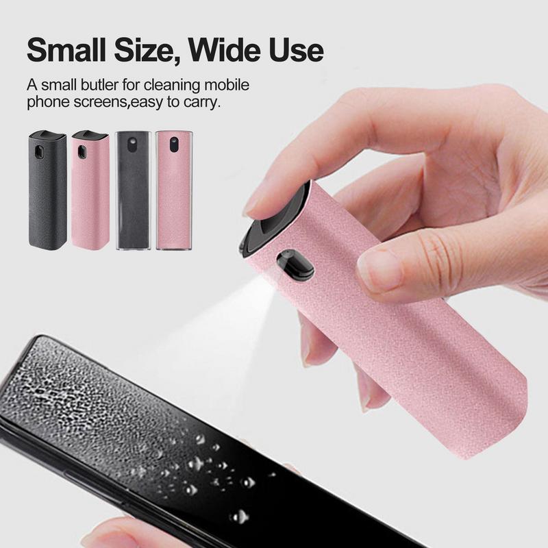 2 In 1 Phone Screen Cleaner Spray Bottle | Microfiber Cleaning Cloth | Portable Tablet Mobile PC Screen Polishing Cleaner Set