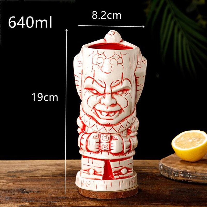 Multicolour Skull Doll Tiki Mug | Cocktail Cup Beer Mug | Ceramic Tiki Mugs Art Crafts | Creative Hawaii Mugs