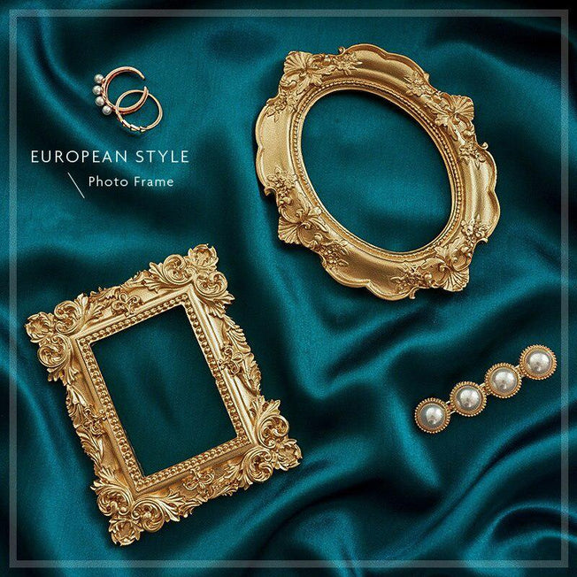 Golden Retro Photo Frame | Nail Art Jewelry Decoration | Home Decoration | Photography Background Shooting | Photo Props