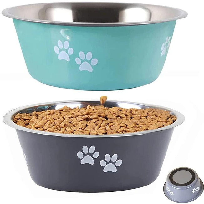 Non-Slip Dog Bowls | Stainless Steel High Capacity Pet Feeders for Small, Medium, Large Dogs | Anti-Slip Design | Pet Accessories