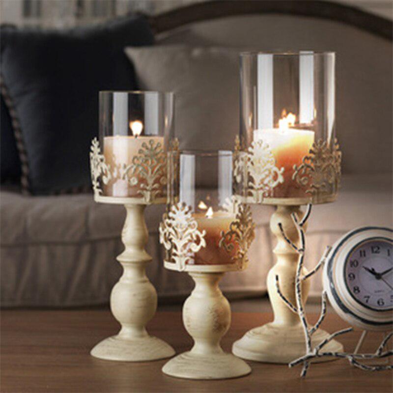 Retro Iron Art Candlestick | Nostalgic French Candle Holder for Romantic Home Decoration