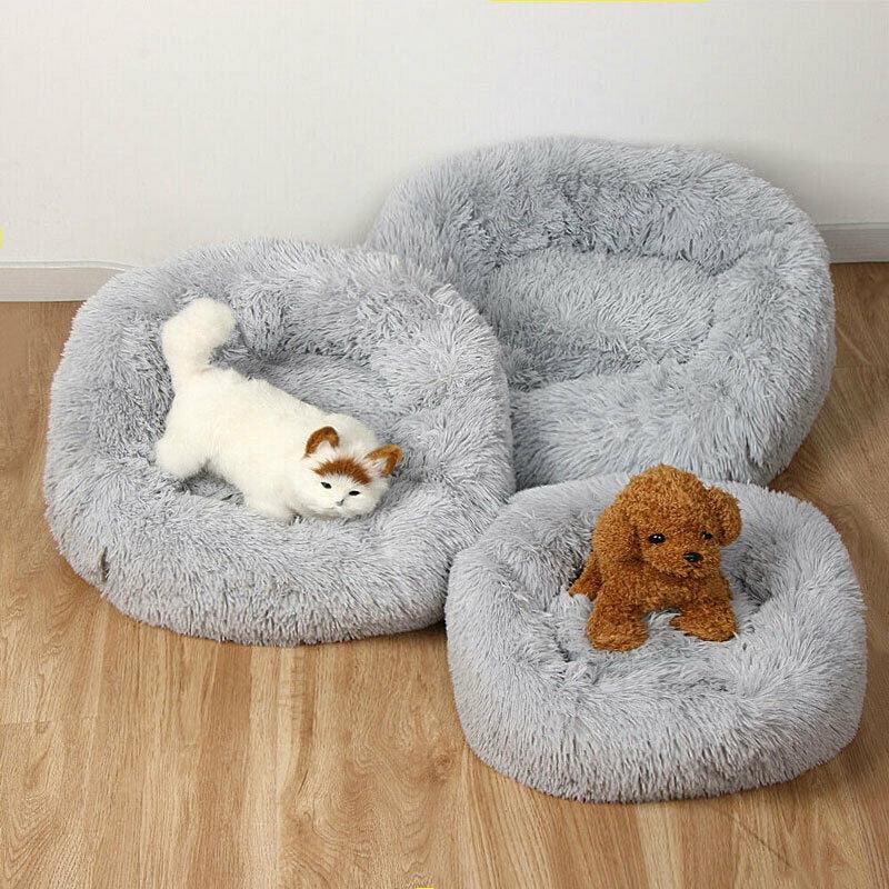 Square Plush Dog Mat Bed for Small, Medium, Large Dogs | Calming & Washable Kennel | Pet Supplies
