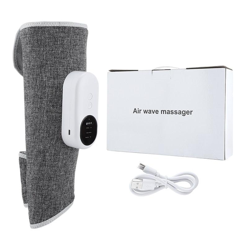 Wireless Air Compression Leg Massager with Controlled Heating | Rechargeable Calf Massage Pads