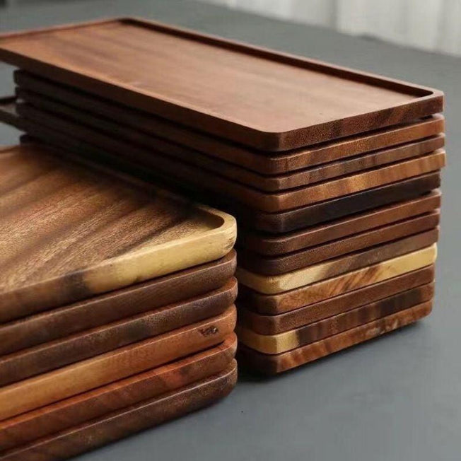 Natural Wood Trays | Multipurpose Serving Trays for Fruit, Snacks & More | Home & Hotel Decorative Supplies