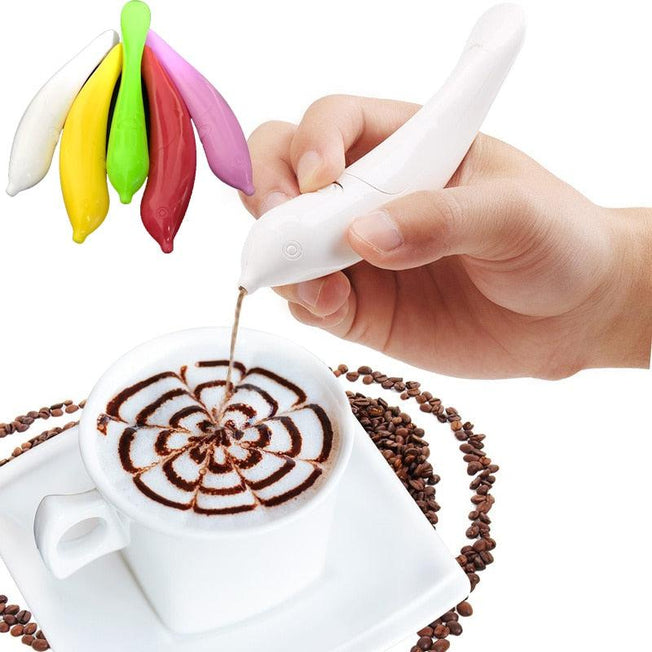 Latte Art Pen | Creative Coffee & Cake Decoration Tool | Electric Spice Pen for Baking & Pastry