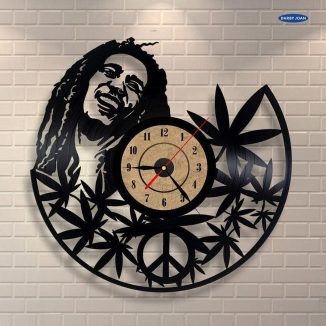 Bob Marley Vinyl Record Wall Clock | Antique Style Decorative Wall Clock | Large Quartz Clock with Unique Design