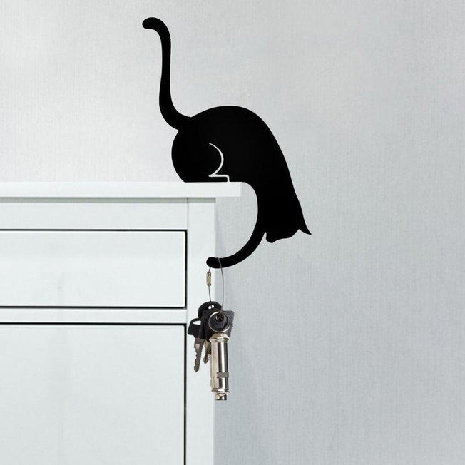 Charming Animal-Inspired Metal Key Hooks | Whimsical Cat Tail, Monkey & Gecko Decor | Versatile Storage Rack with Seamless Hook Design