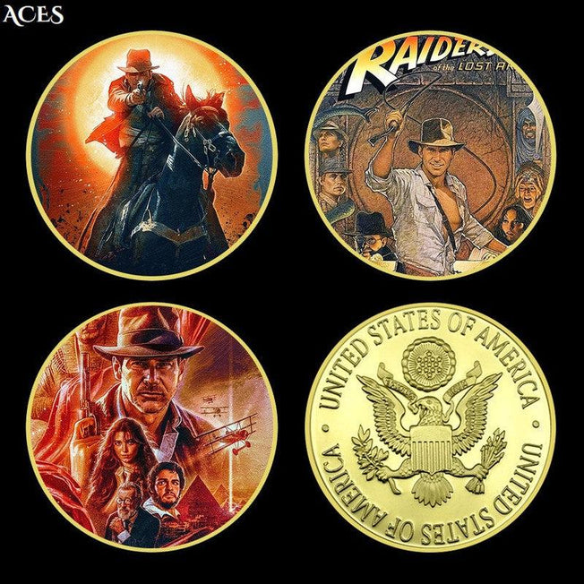 Indiana Jones Iconic Coin Set | Classic Movie Coin Sets in Protective Case | Collector's Choice