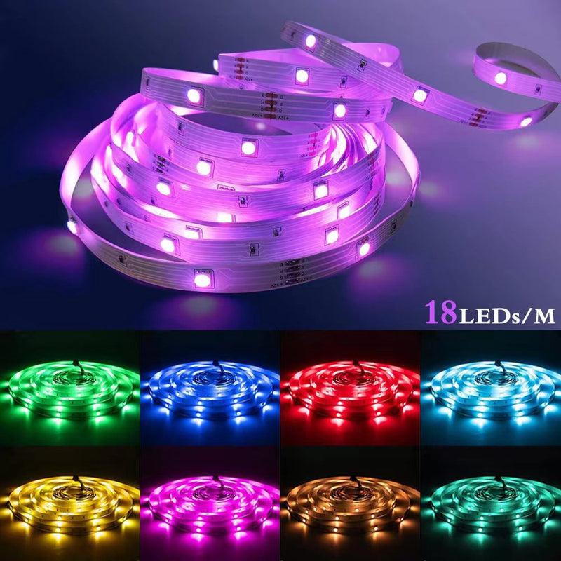 RGB LED Strip Lights with Bluetooth Control | Luminous Home Decoration | 5050 Ribbon Lighting
