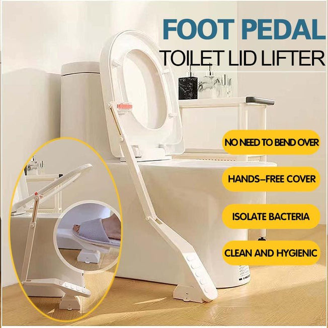 Universal No-Touch Toilet Seat Lifter | Hands-Free | Anti-Contamination Foot-Activated Lid Holder | Innovative Bathroom Fixture