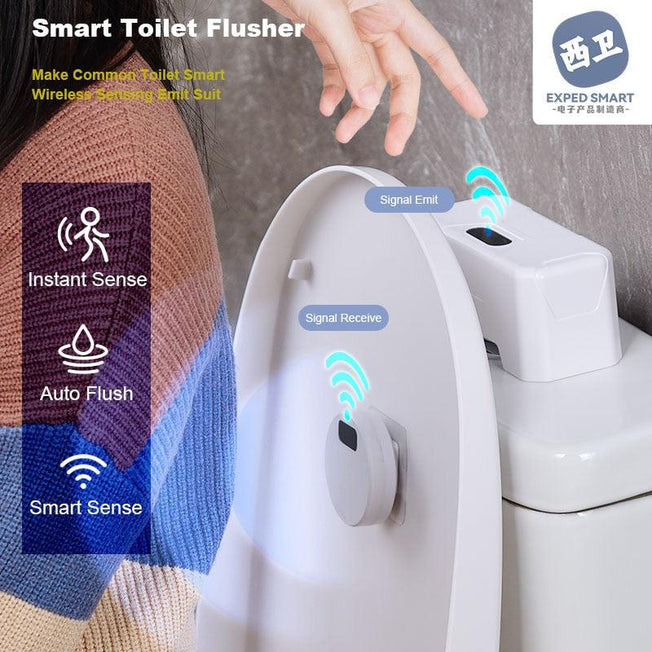 Hands-Free Toilet Flushing Device | Infrared Sensor Technology | Automatic Flush Button | Seamlessly Integrates with Smart Home Systems | Efficient Water Saving Solution