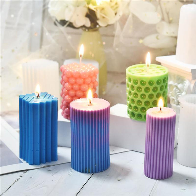 Cylindrical Silicone Molds for Handmade Candles | DIY Crafts with Unique Design & Shape