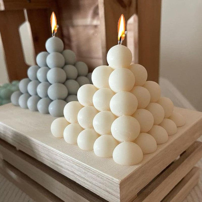 3D Bubble Candles Silicone Mold | Create Unique Pyramid Aromatherapy Candles & Resin Crafts