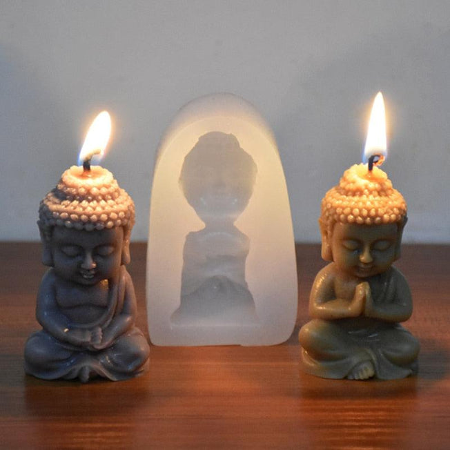3D Buddha Candle Mold for Gypsum, Soap, Cement, Resin - Ideal for Festival Gift Making & Church Candle Production