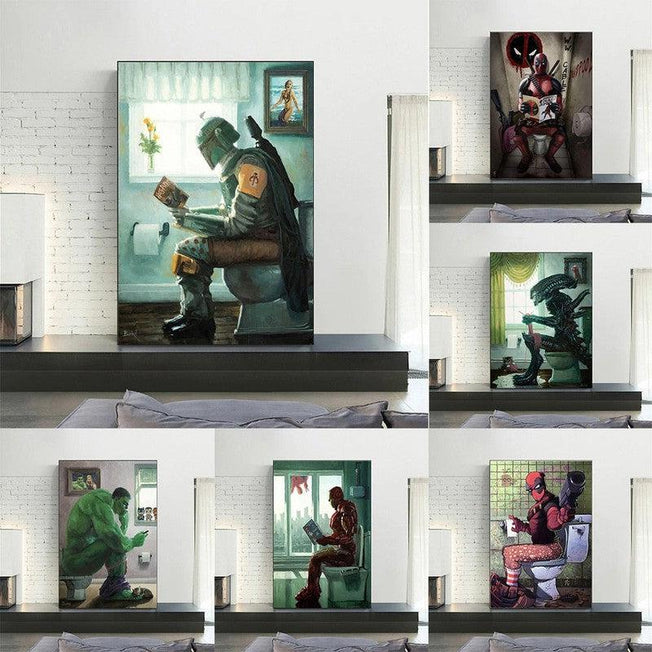 Funny Poster Art | LOTR, Marvel & More - Playful Canvas Prints with Graffiti Flair for Bedroom & Living Room Decor