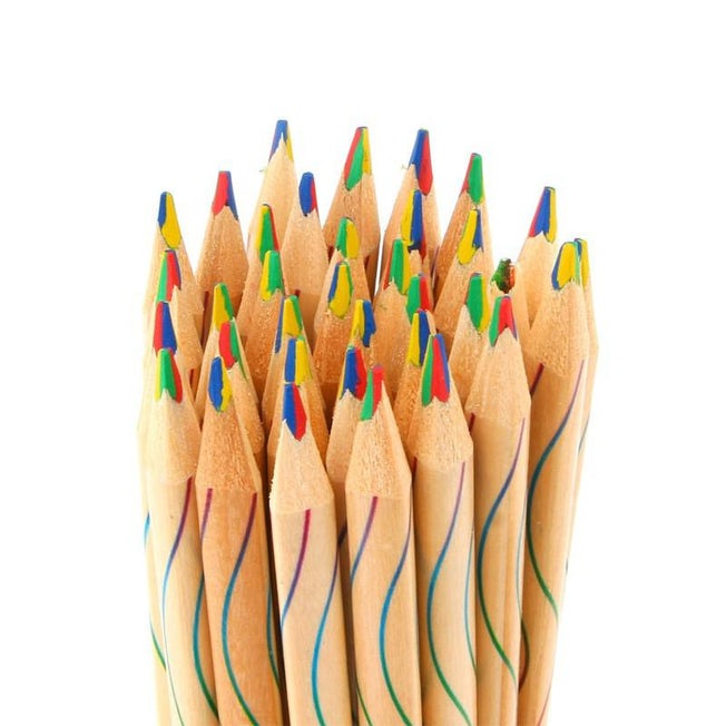 Wooden Colored Pencils | Rainbow Colors for Kids' School, Drawing & Painting Fun