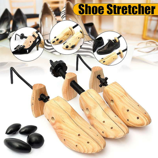 Stretcher Shoe Tree Shaper Rack - Adjustable Wooden Shoe Expander for Unisex Sizes