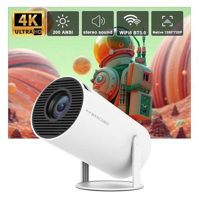 Transpeed Android 11 4K Projector: WiFi6 Connectivity, HY300 Allwinner h713, 200ANSI Brightness, BT5.0, 1280*720P Resolution | Ultimate Home Theater Experience
