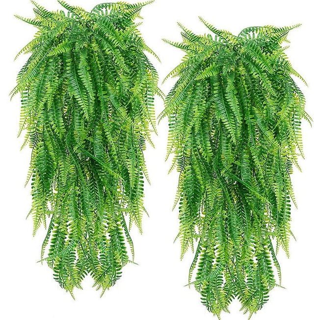 Persian Fern Leaves Vines Room Decor | Hanging Artificial Plant | Plastic Leaf Grass | Wedding Party Wall Balcony Decoration