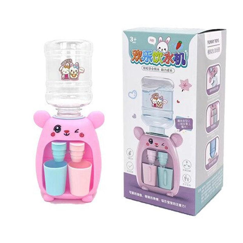 Mini Children Dual Water Dispenser Toy | Cute Pink & Blue Simulation Kitchen Toy for Cold / Warm Water, Juice & Milk