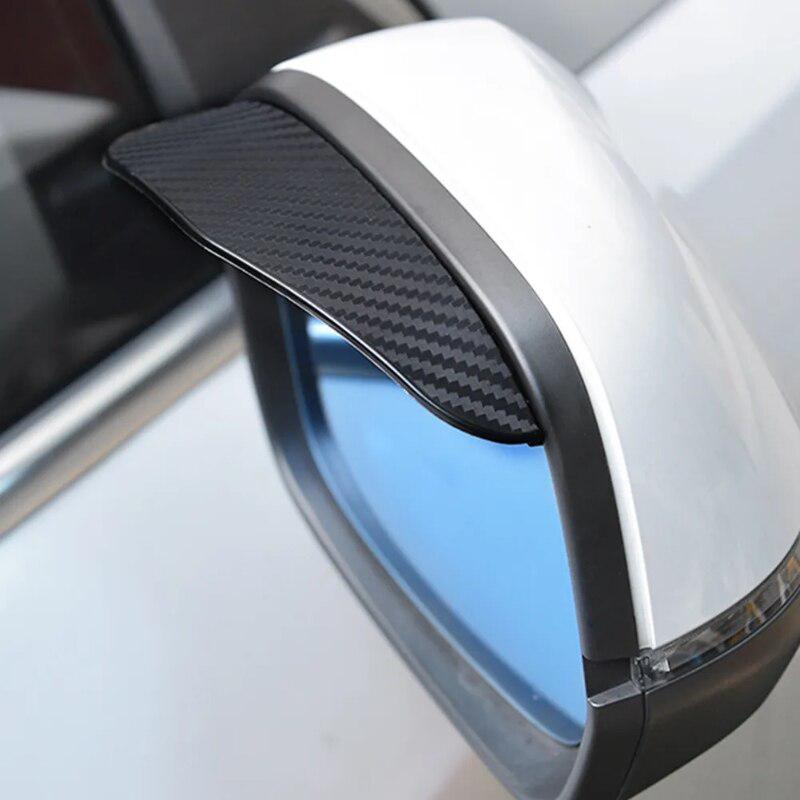 Universal Car Rear View Mirror Rain Cover | Carbon Fiber Sun Visor Eyebrow for Side View Mirrors | Auto Accessories