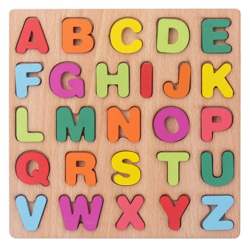 Educational Wooden Puzzle Montessori Toys for Toddlers | Alphabet, Numbers & Shapes Matching Games for Early Learning