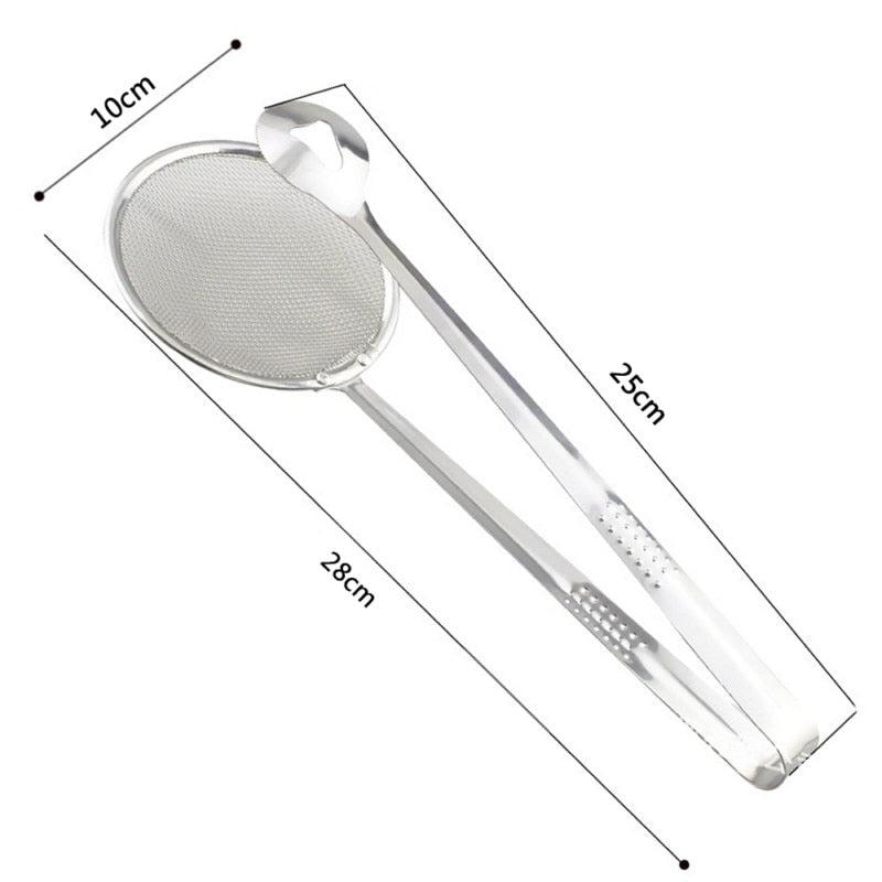 Multifunction Stainless Steel Sieve Filter Spoon | Kitchen Accessories Fried Food Oil Strainer Clip | Handheld Cooking Tools Gadgets