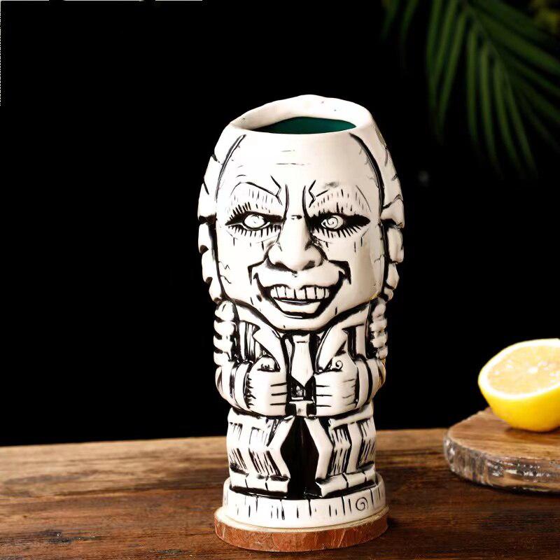 Multicolour Skull Doll Tiki Mug | Cocktail Cup Beer Mug | Ceramic Tiki Mugs Art Crafts | Creative Hawaii Mugs