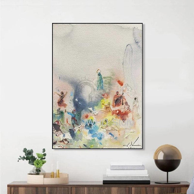 Salvador Dali People Living In The Spiritual World Canvas Painting Poster and Print | Wall Art Abstract Picture | Home Decor Cuadros
