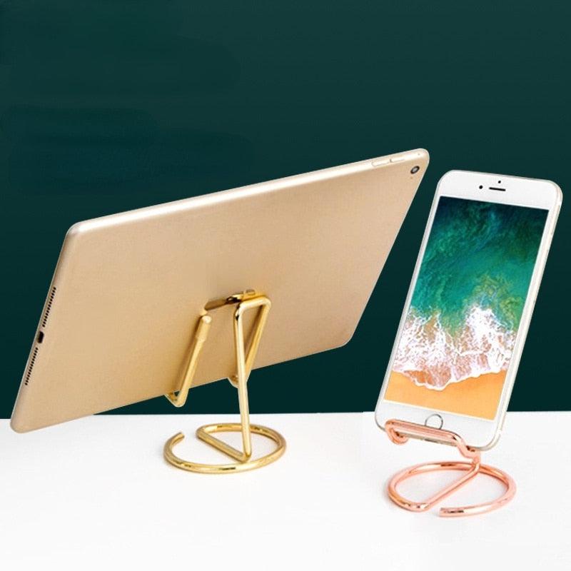 Luxurious Metal Mobile Phone Holder - Gold, Rose Gold, Black Stand for iPad | Universal Desk Decoration and Mobile Phone Accessory | Stylish and Functional