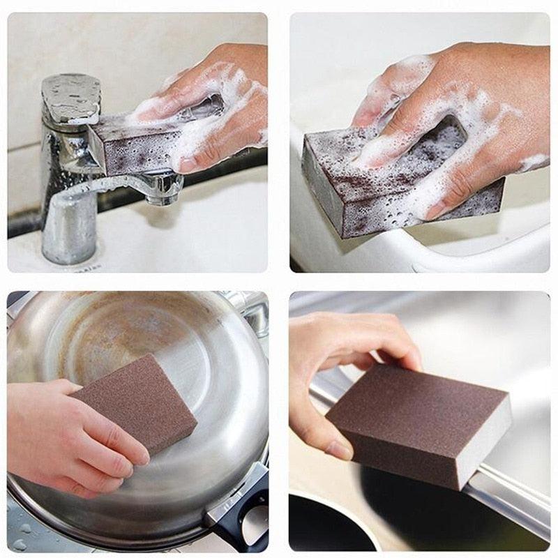 Magic Sponge Eraser Descaling Cleaning Brush | Silicon Carbide | Stove Top Pot Kitchen Tools
