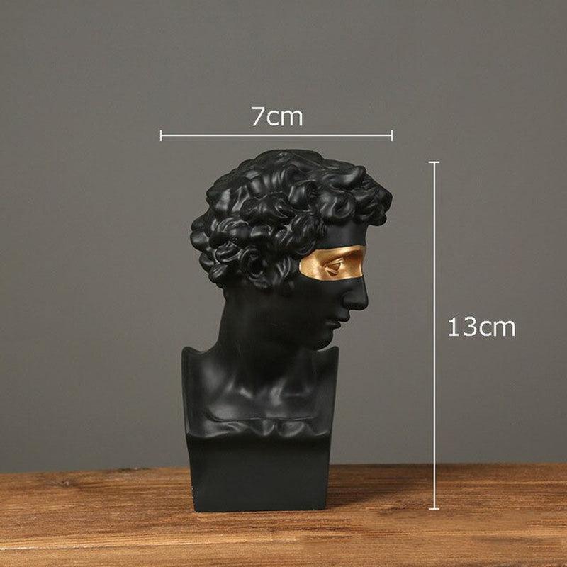 Exquisite Gold-Plated Mask David Statue | Resin Sculpture for Home or Office Decoration