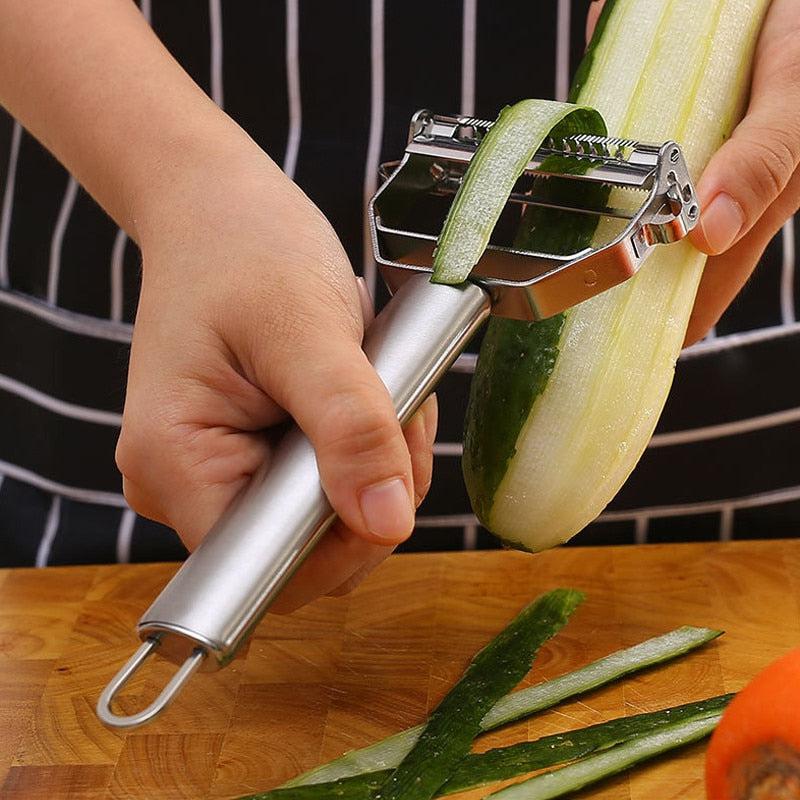 Kitchen Vegetable Peeler | Stainless Steel Melon Planer | Double-Head Peeler | Multiple-Function Fruit & Vegetable Peeler